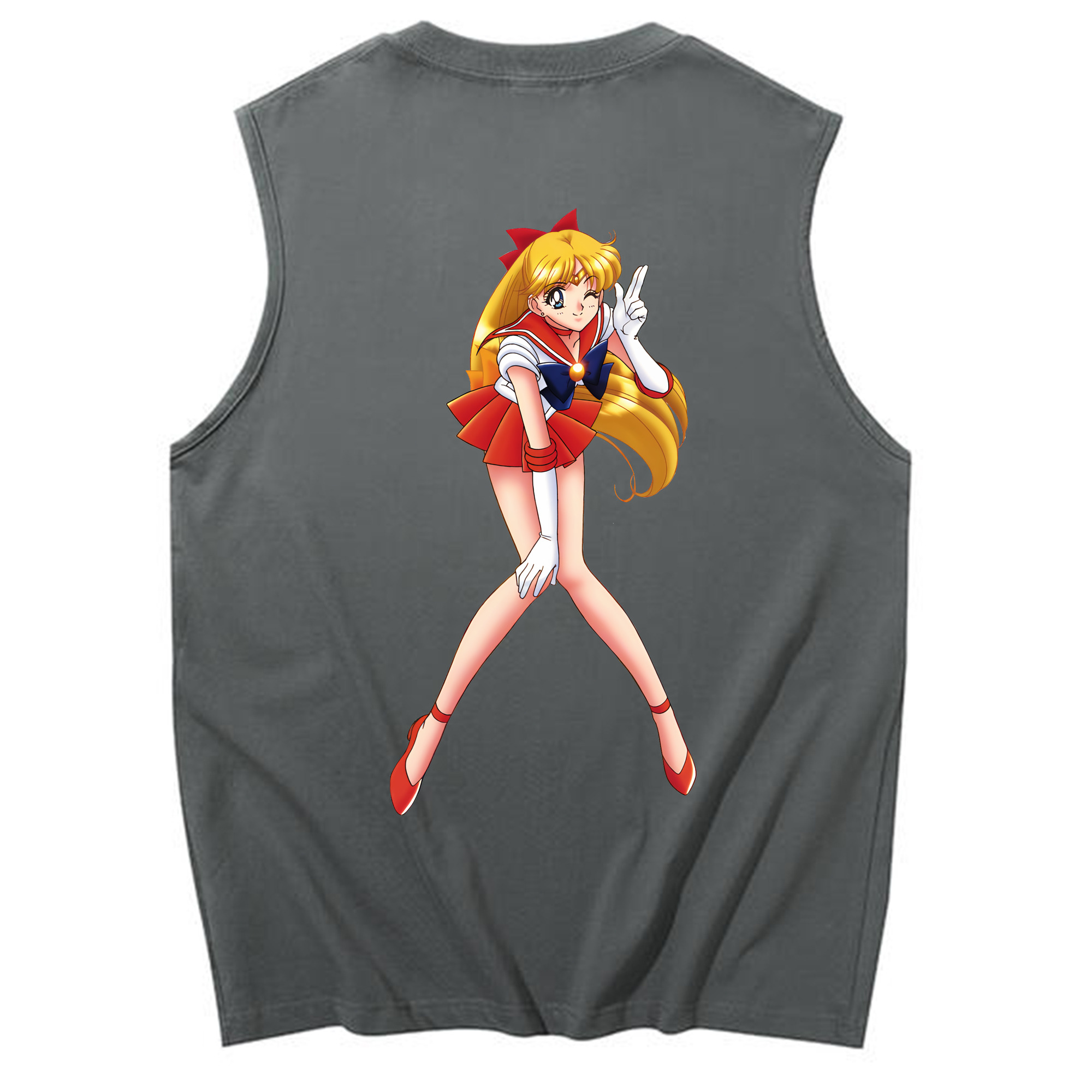 （画像用） 美少女戦士セーラームーン 愛野 美奈子 あいの みなこ Sailor Moon Aino Minako コットン100％タンクトップ（背面プリント）